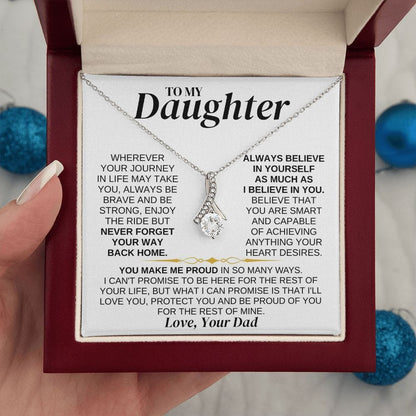 To My Daughter - Love Dad - Necklace Gift Set - SS318V2