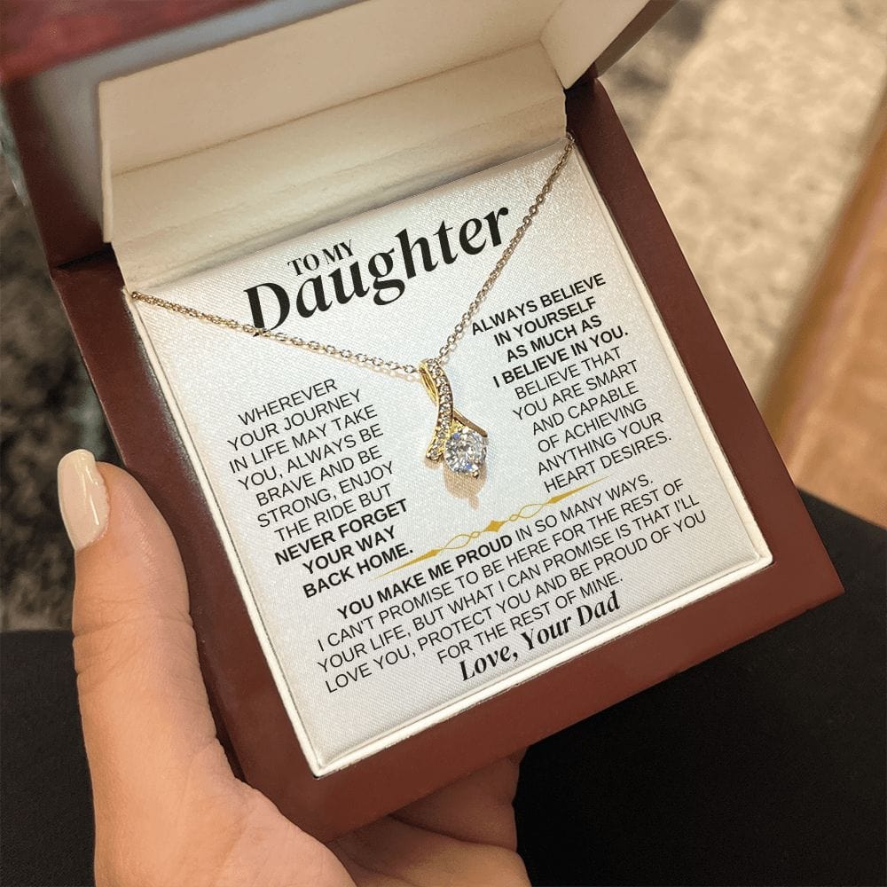 To My Daughter - Love Dad - Necklace Gift Set - SS318V2