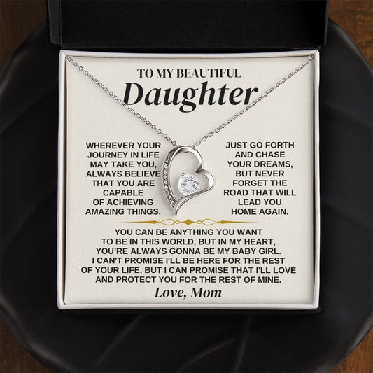 To My Daughter - Love Mom - Necklace Gift Set - SS324