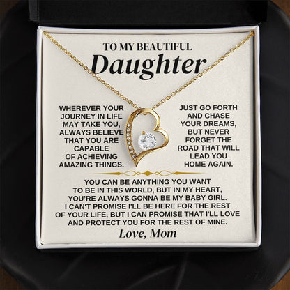 To My Daughter - Love Mom - Necklace Gift Set - SS324