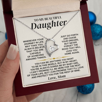 To My Daughter - Love Mom - Necklace Gift Set - SS324