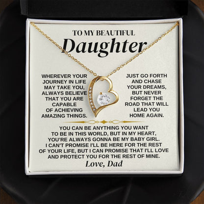 To My Daughter - Love Dad - Necklace Gift Set - SS324D