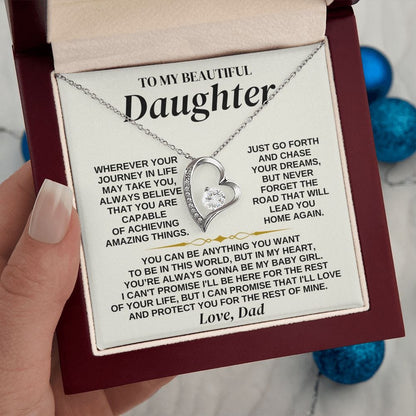 To My Daughter - Love Dad - Necklace Gift Set - SS324D