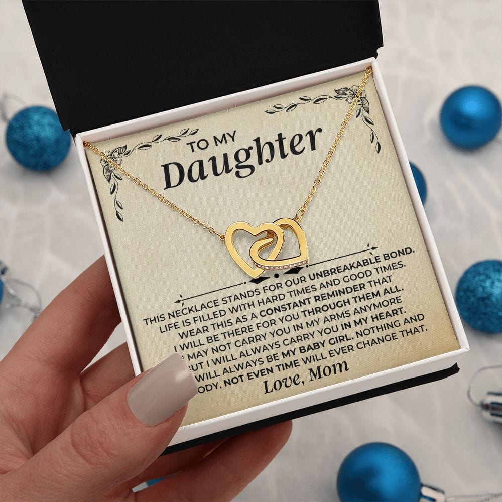 To My Daughter - Love Mom - Interlocked Hearts Gift Set - SS409