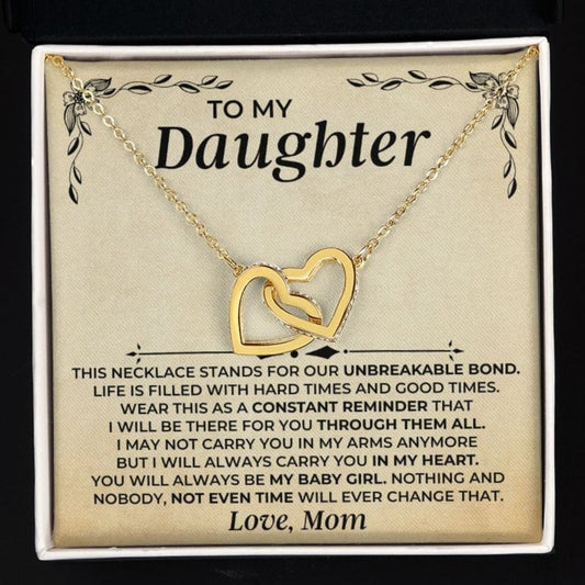 To My Daughter - Love Mom - Interlocked Hearts Gift Set - SS409
