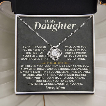 To My Daughter - Mom - Love Knot Necklace Gift Set - SS334