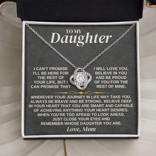 To My Daughter - Mom - Love Knot Necklace Gift Set - SS334