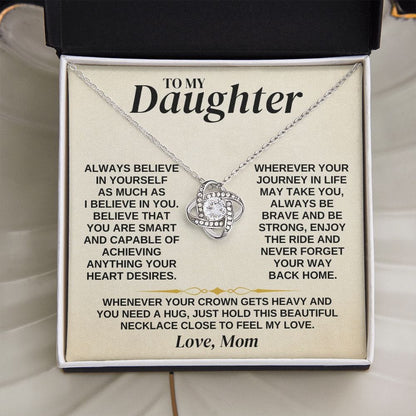 To My Daughter - Mom - Love Knot Necklace Gift Set - SS336