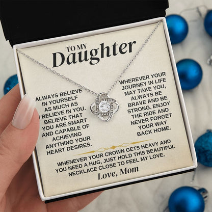 To My Daughter - Mom - Love Knot Necklace Gift Set - SS336