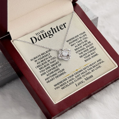 To My Daughter - Mom - Love Knot Necklace Gift Set - SS336