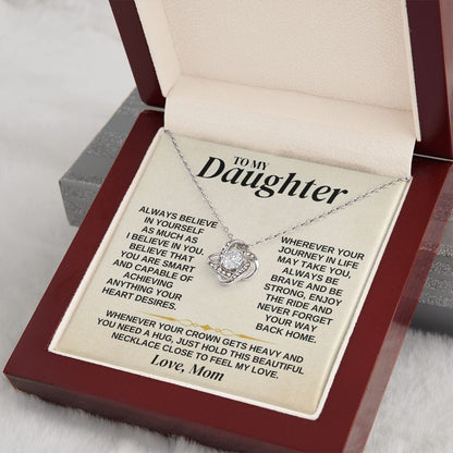 To My Daughter - Mom - Love Knot Necklace Gift Set - SS336