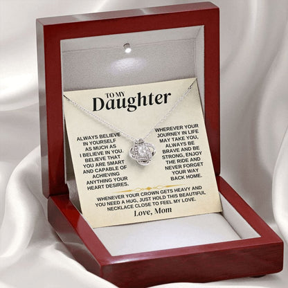 To My Daughter - Mom - Love Knot Necklace Gift Set - SS336