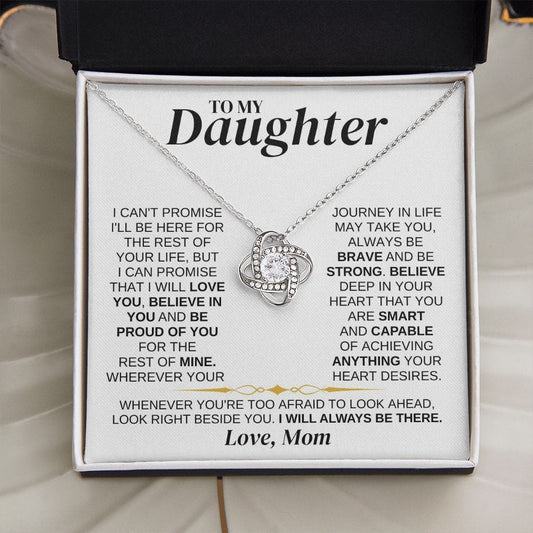 To My Daughter - Mom - Love Knot Necklace Gift Set - SS337
