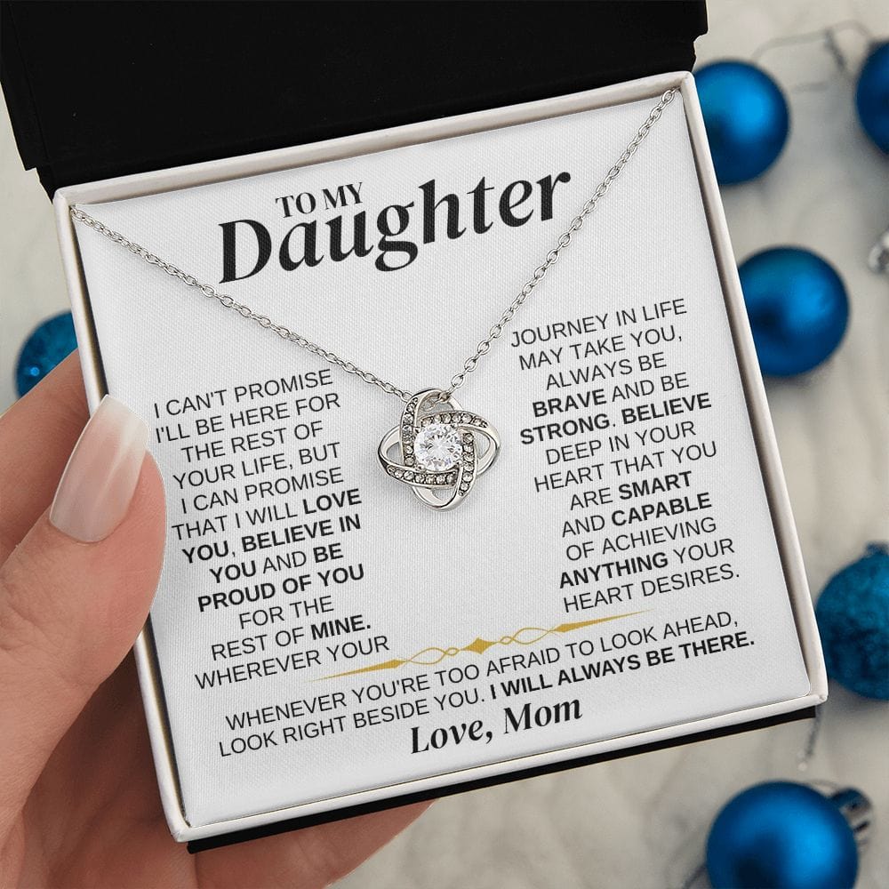 To My Daughter - Mom - Love Knot Necklace Gift Set - SS337