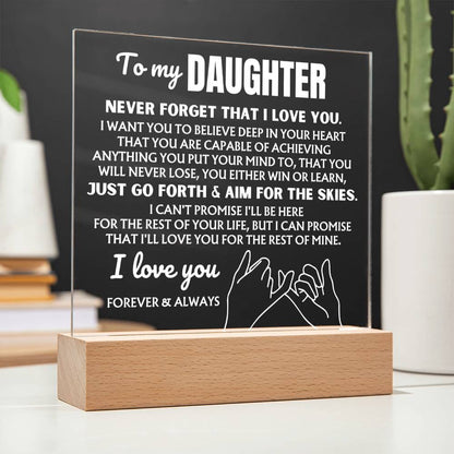 To My Daughter  "Never Forget That I Love You" | Acrylic Lamp ❤️ AC49