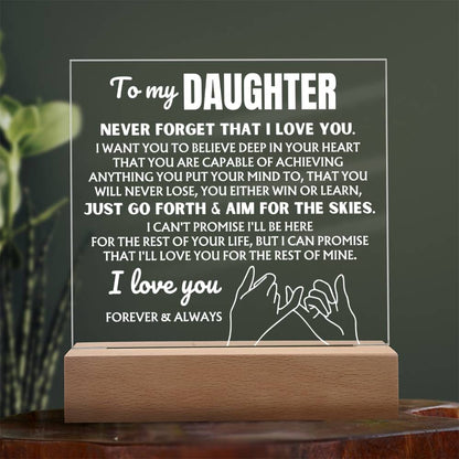To My Daughter  "Never Forget That I Love You" | Acrylic Lamp ❤️ AC49