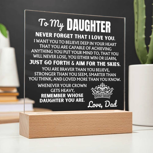 To My Daughter "Never Forget That I Love You" | From Dad | Acrylic Lamp ❤️ AC50DD