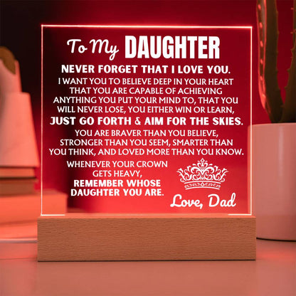 To My Daughter "Never Forget That I Love You" | From Dad | Acrylic Lamp ❤️ AC50DD