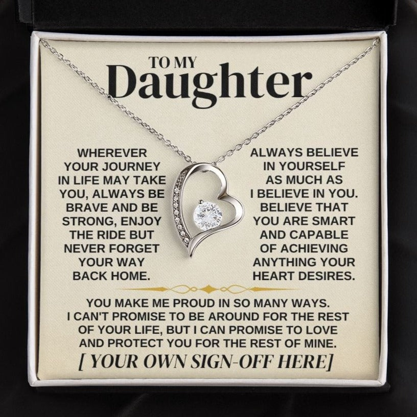 To My Daughter - Personalized Sign-Off - Necklace Gift Set - SS318P