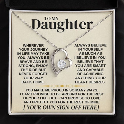 To My Daughter - Personalized Sign-Off - Necklace Gift Set - SS318P