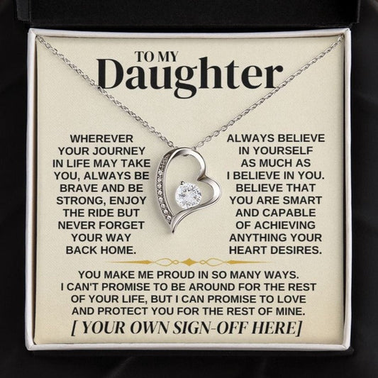 To My Daughter - Personalized Sign-Off - Necklace Gift Set - SS318P