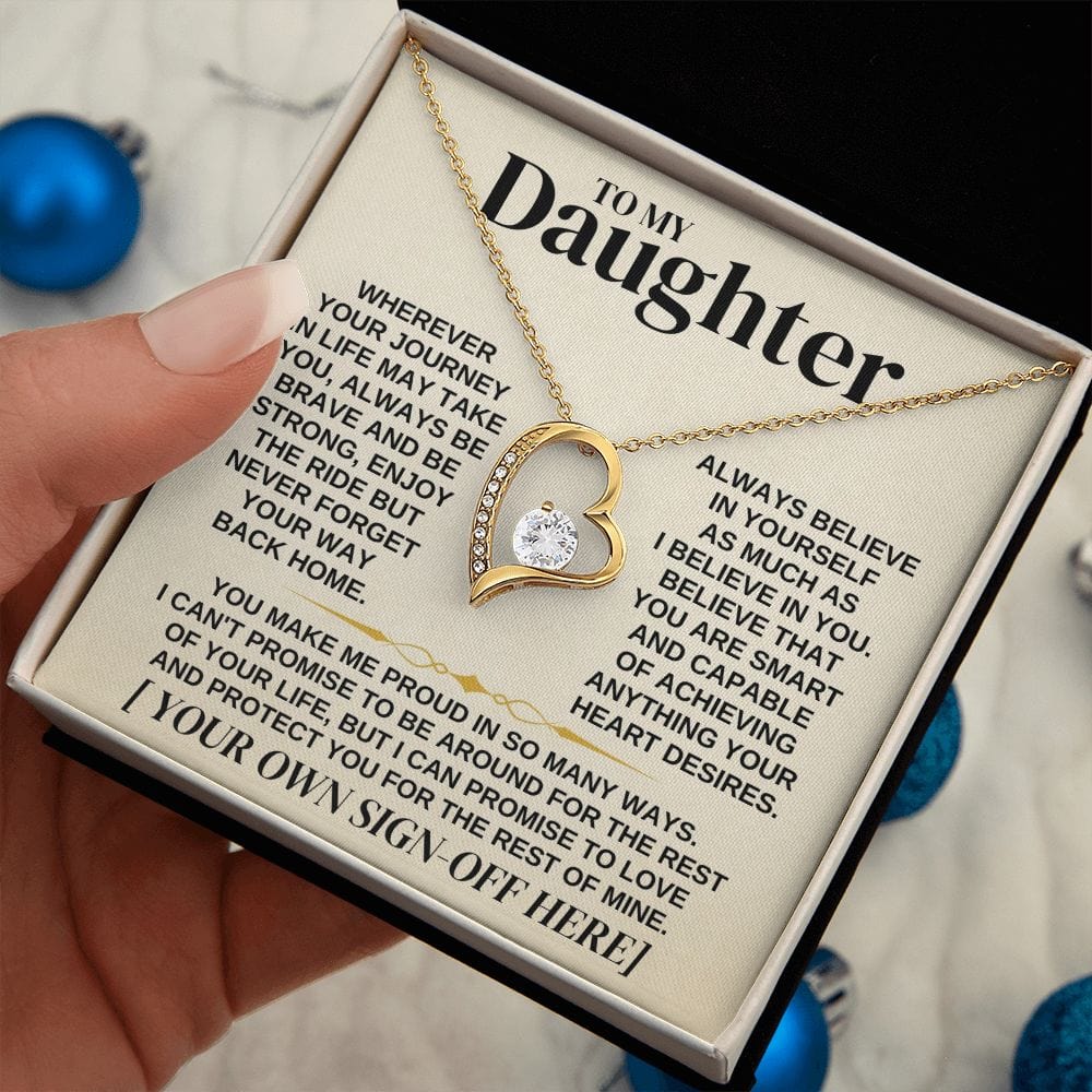 To My Daughter - Personalized Sign-Off - Necklace Gift Set - SS318P