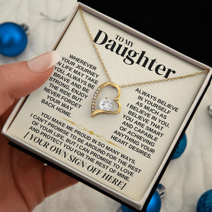 To My Daughter - Personalized Sign-Off - Necklace Gift Set - SS318P