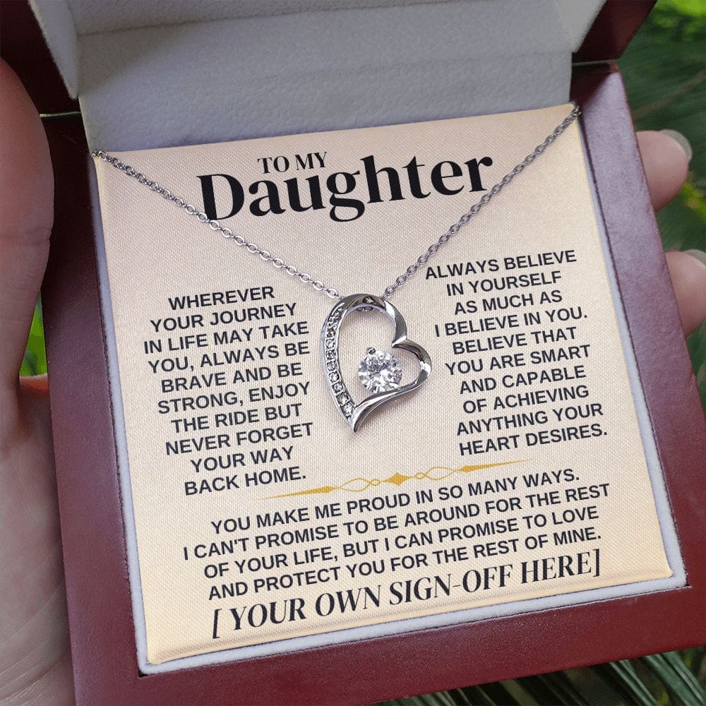 To My Daughter - Personalized Sign-Off - Necklace Gift Set - SS318P