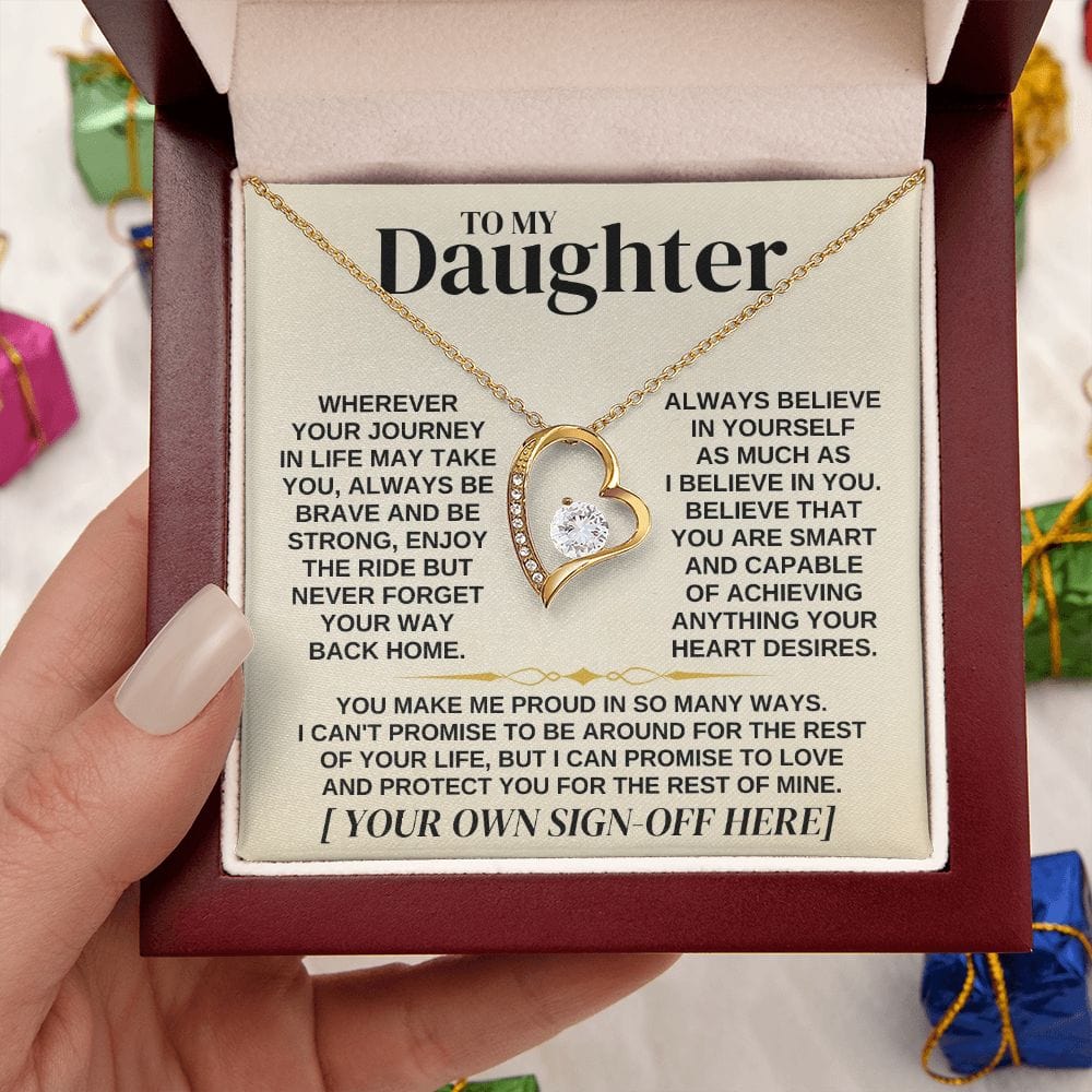 To My Daughter - Personalized Sign-Off - Necklace Gift Set - SS318P