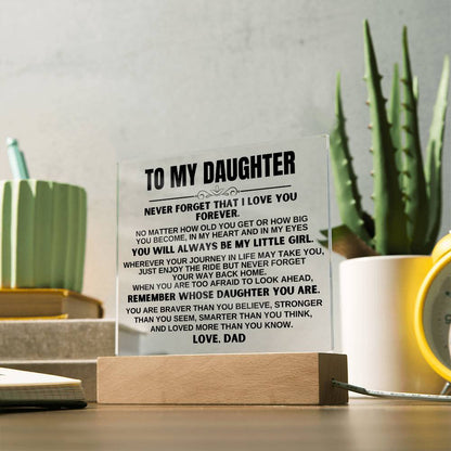 To My Daughter "You'll Always Be My Little Girl" LED-Lit Acrylic Plaque - AC20