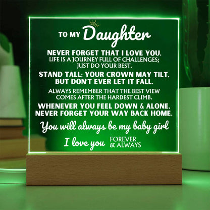 To My Daughter - "You Will Always Be My Baby Girl" - Acrylic Lamp ❤️ - AC46