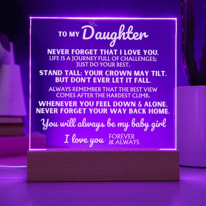 To My Daughter - "You Will Always Be My Baby Girl" - Acrylic Lamp ❤️ - AC46