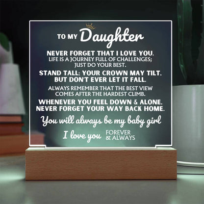 To My Daughter - "You Will Always Be My Baby Girl" - Acrylic Lamp ❤️ - AC46