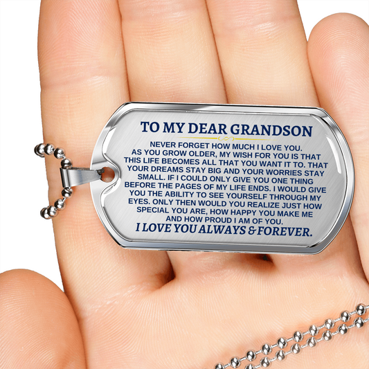 To My Dear Grandson - Love Tag - SS287GS
