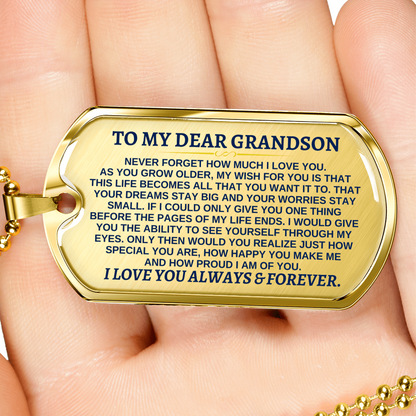 To My Dear Grandson - Love Tag - SS287GS