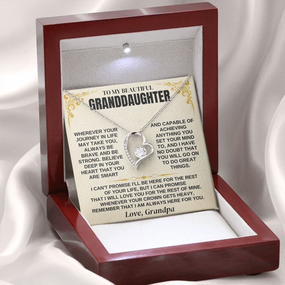 To My Granddaughter - Beautiful Heart Necklace Gift Set - SS341