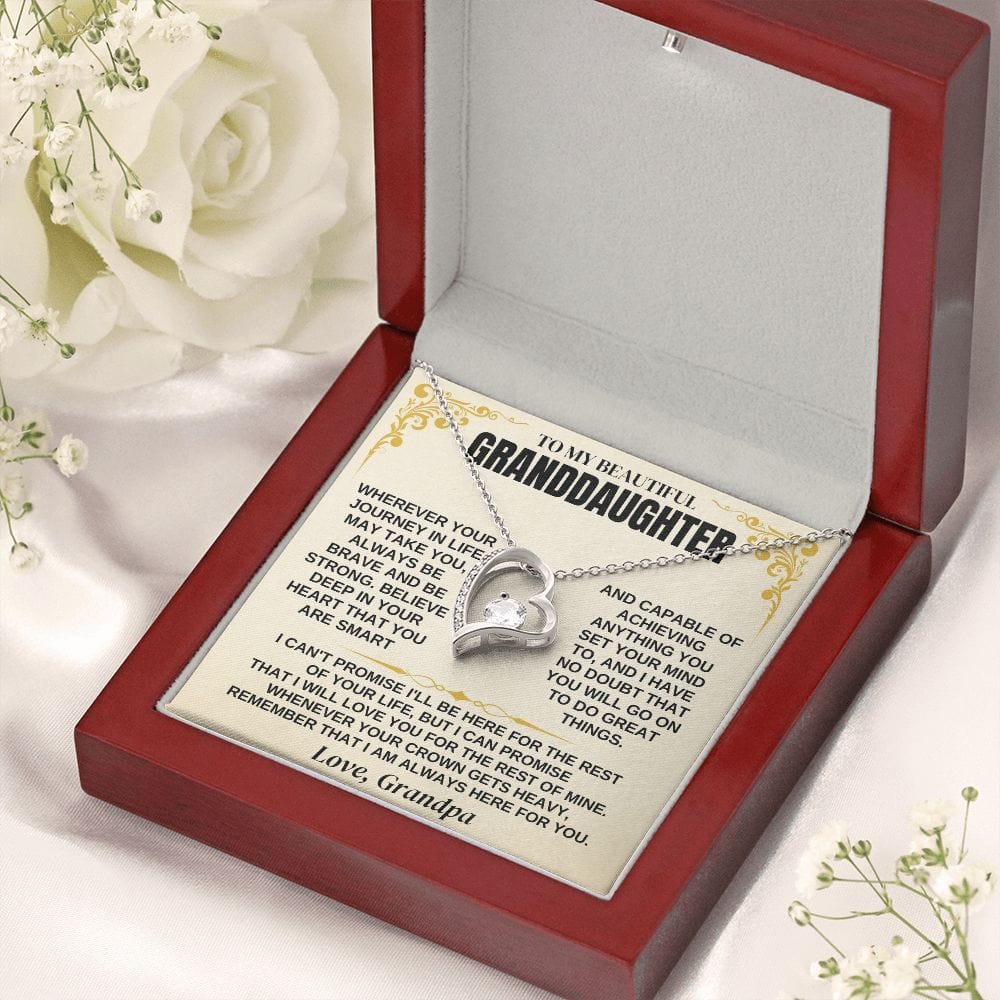 To My Granddaughter - Beautiful Heart Necklace Gift Set - SS341