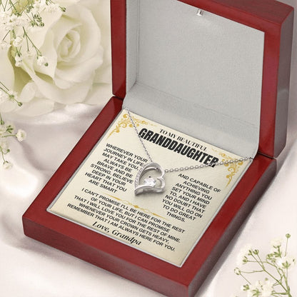 To My Granddaughter - Beautiful Heart Necklace Gift Set - SS341