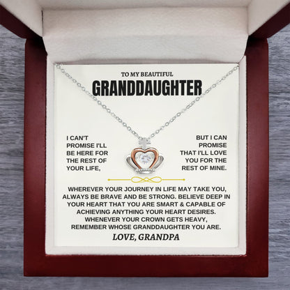 To My Granddaughter - Crown Pendant Necklace - Gift Set - SS117