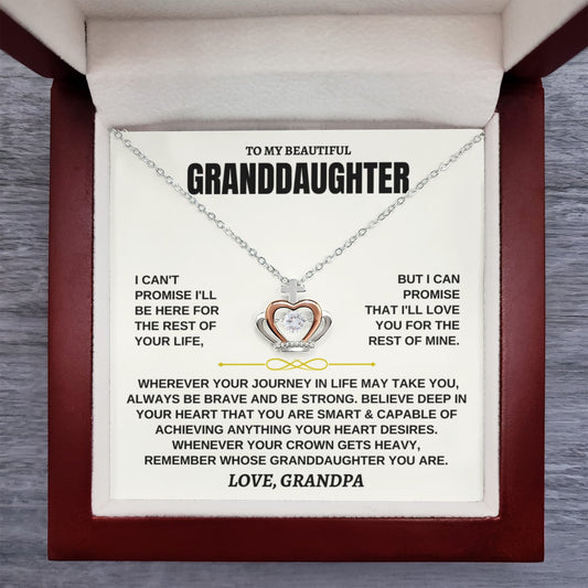 To My Granddaughter - Crown Pendant Necklace - Gift Set - SS117