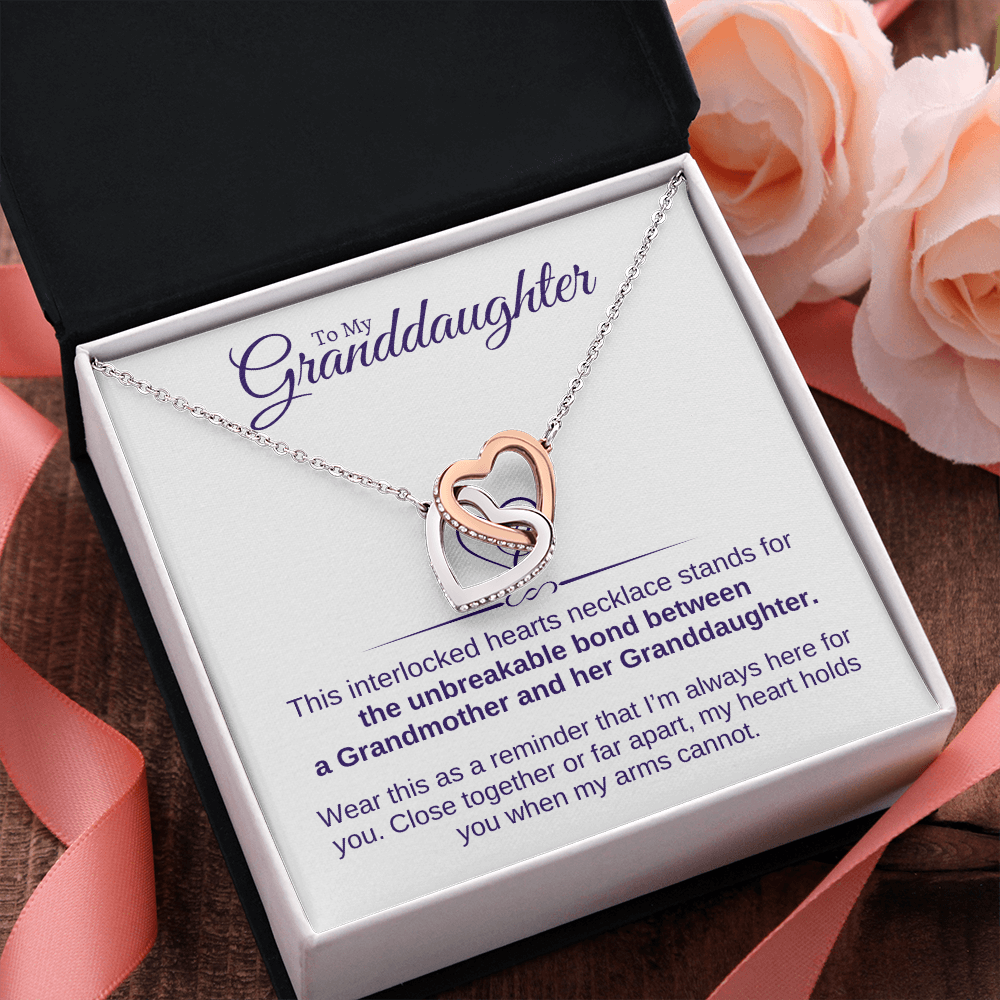 To My Granddaughter - From Grandma - Interlocked Hearts Gift Set - SS105