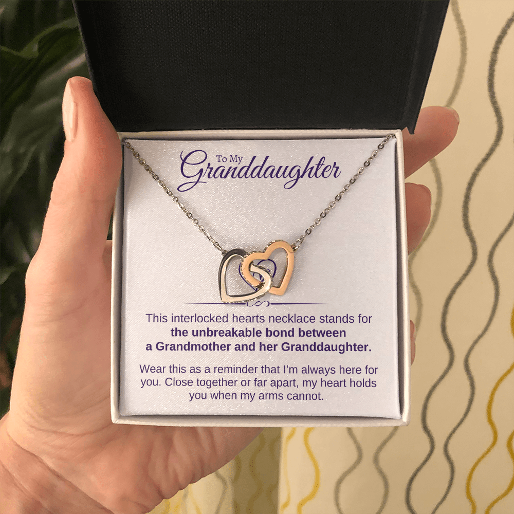 To My Granddaughter - From Grandma - Interlocked Hearts Gift Set - SS105