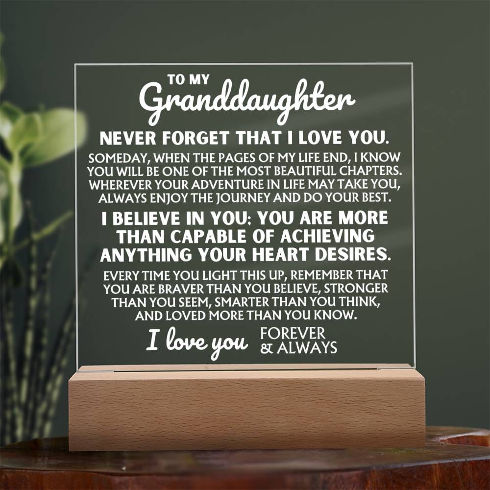 To My Granddaughter - "I Believe In You" - Acrylic Lamp ❤️ - AC45