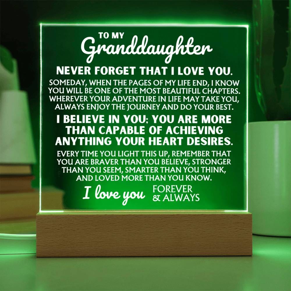 To My Granddaughter - "I Believe In You" - Acrylic Lamp ❤️ - AC45