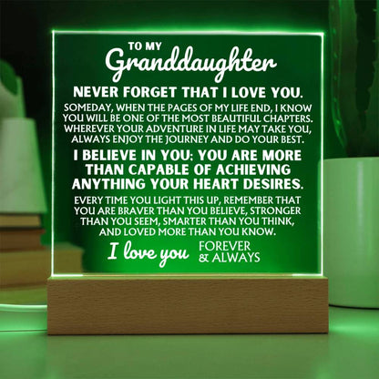 To My Granddaughter - "I Believe In You" - Acrylic Lamp ❤️ - AC45