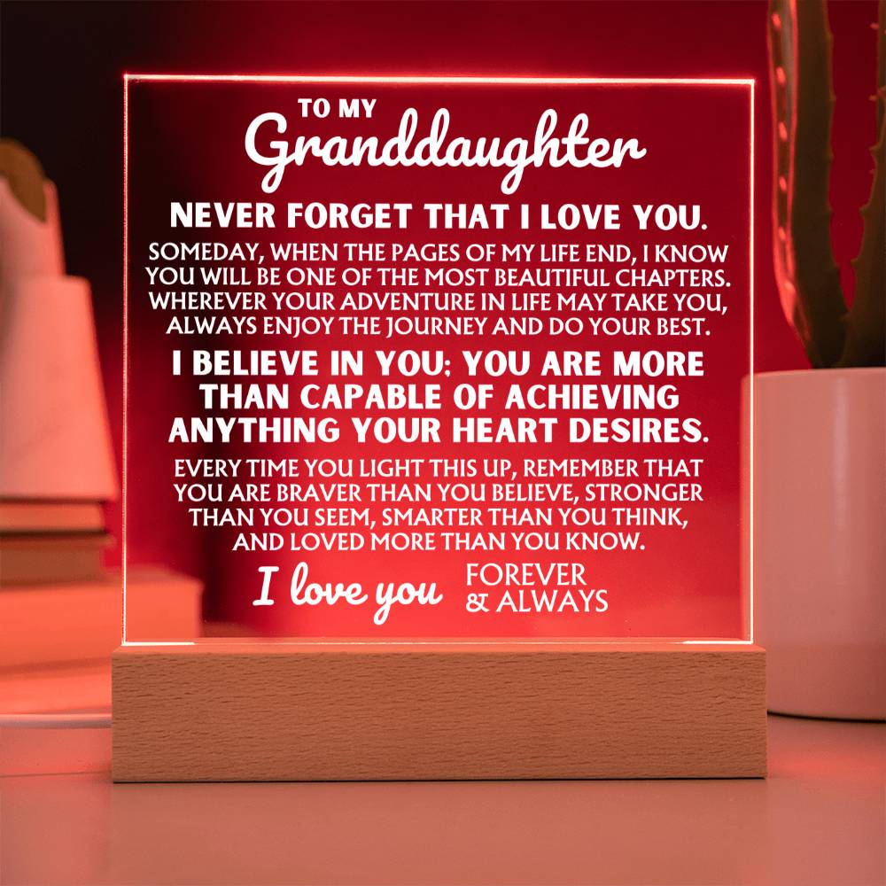 To My Granddaughter - "I Believe In You" - Acrylic Lamp ❤️ - AC45