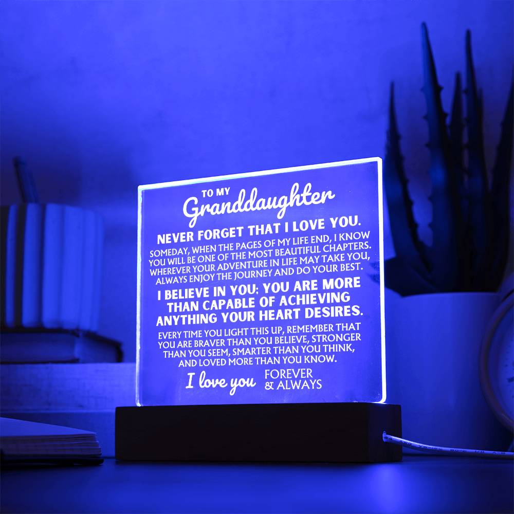 To My Granddaughter - "I Believe In You" - Acrylic Lamp ❤️ - AC45