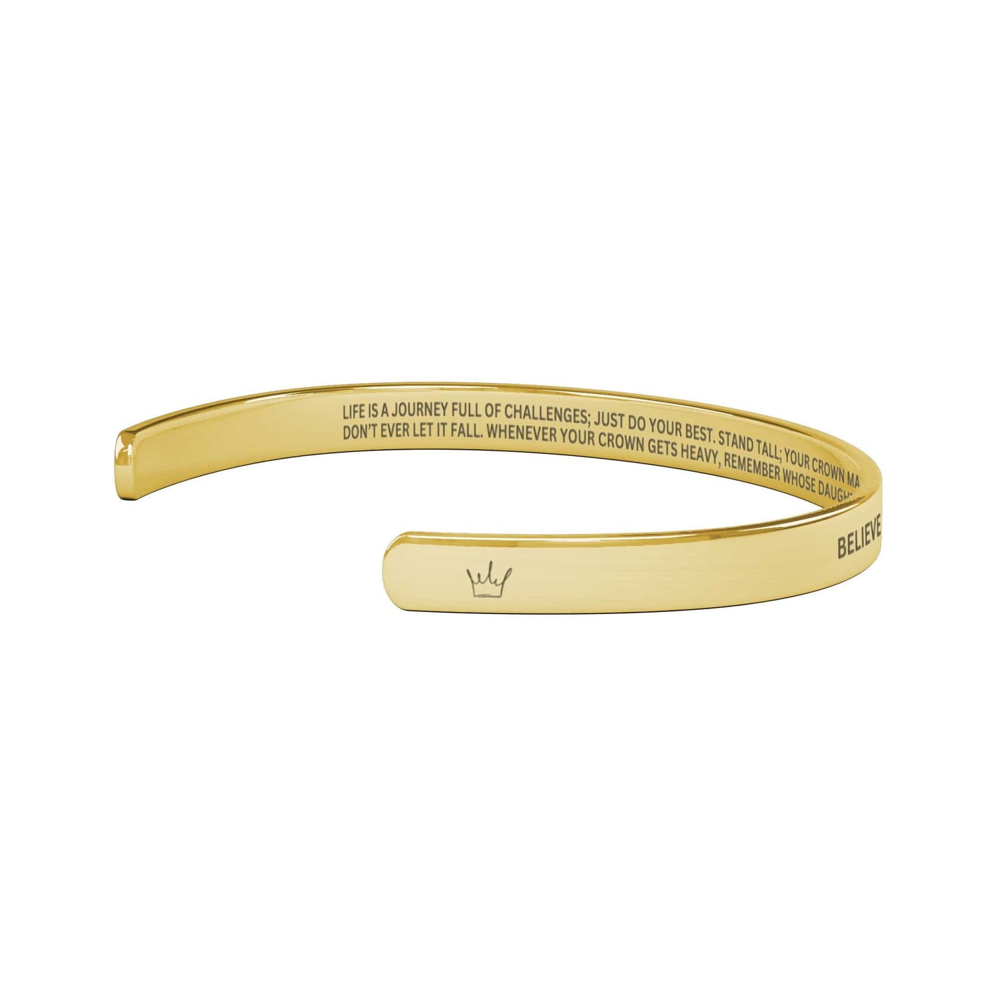 "Whenever your crown gets heavy, remember whose daughter you are" - Cuff Bracelet - SS489
