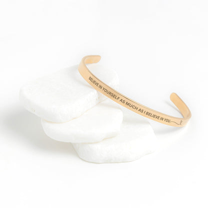 "Whenever your crown gets heavy, remember whose daughter you are" - Cuff Bracelet - SS489
