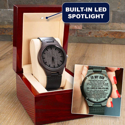 To My Dad - From Daughter - Premium Engraved Wood Watch - SS495